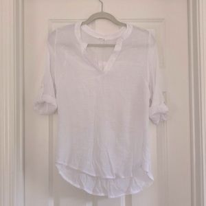 Timing white V-neck blouse/tunic - size M